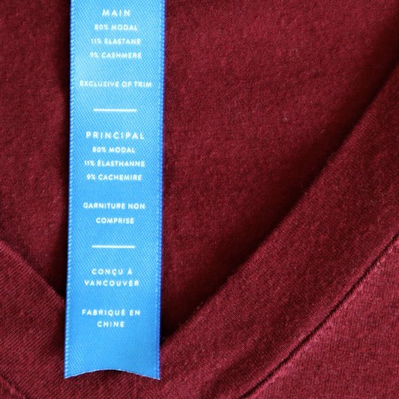 Dark Red Kit and Ace Long Sleeve V-Neck Shirt NWOT - Picture 6 of 7